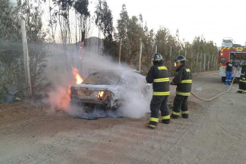 Incendio consume por completo un automóvil en Punitaqui