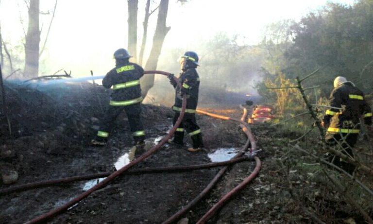 Bomberos logra impedir que fuego en pastizales afecte a vivienda