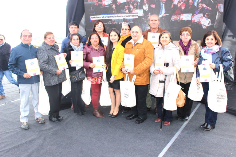 En la imagen, el grupo de almaceneros ovallinos que fueron beneficiados con estos recursos entregados por el programa “Almacenes de Chile”.