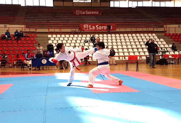 Los karatecas del colegio Amalia Errázuriz y club Yamaguchi desplegaron sus mejores golpes.