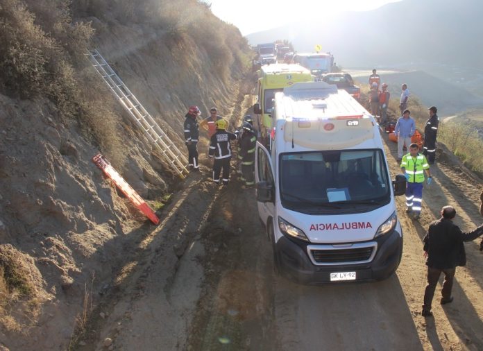 Unidades de emergencia rescataron a los dos heridos. Foto: Leonel Pizarro V.