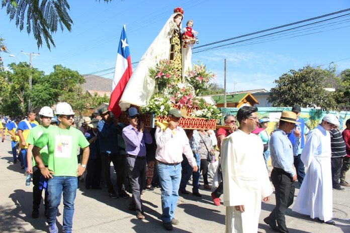 La imagen recorrió las calles de Sotaquí. Crédito: Kamila M.