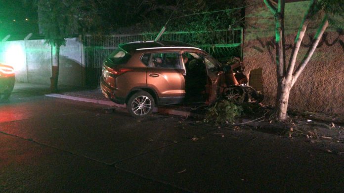 El accidente ocurrió en horas de la madrugada de este martes en calle Pedro Barrios de villa El Portal