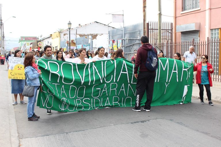 Este lunes a partir de las 11 horas los docentes agrupados en el Colegio Provincial de Profesores marcharán por las principales calles de Ovalle. Crédito: Kamila M.